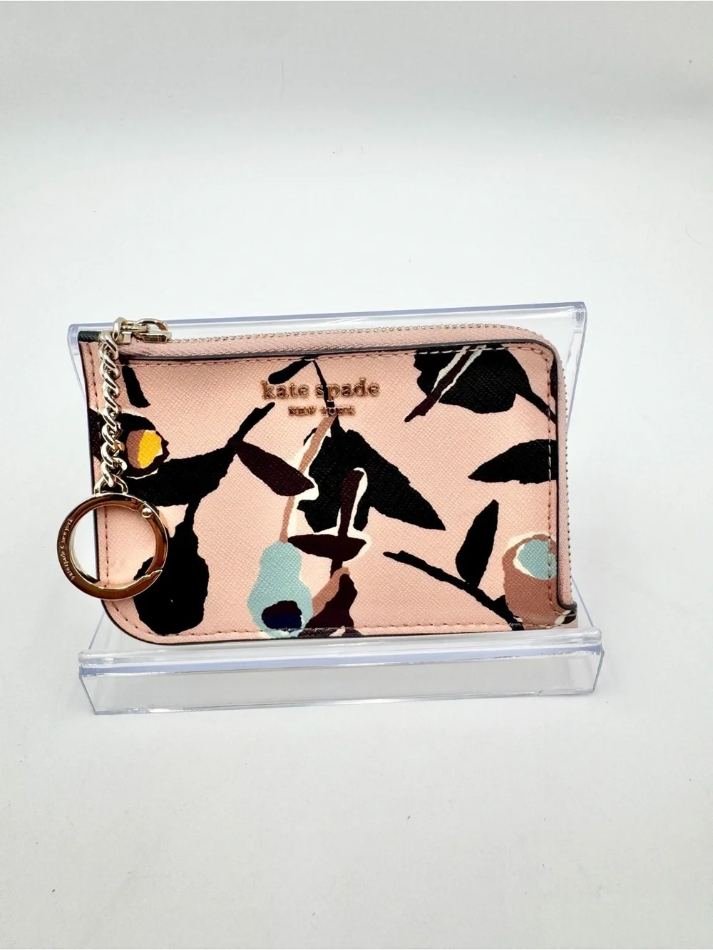 Kate Spade Cameron Paper Rose Medium L-Zip Cardholde
